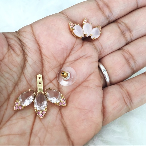 ♠️ Kate Spade Pink Blushing Blooms Ear Jackets - Picture 2 of 8